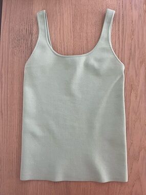 Alice + Olivia Scoop Tank Top in Light Sage